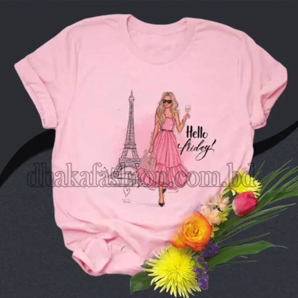 premium  pink women tshirt