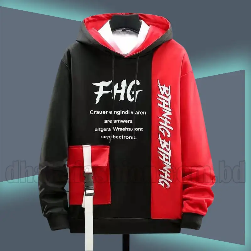 Black&red Cotton Hoodie