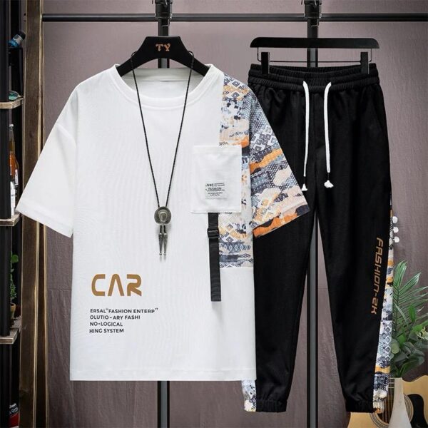 White Trouser & tshirt combo set