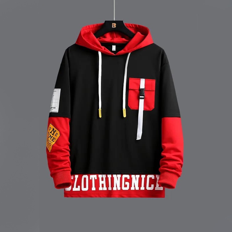 Black&Red Cotton premium Hoodie