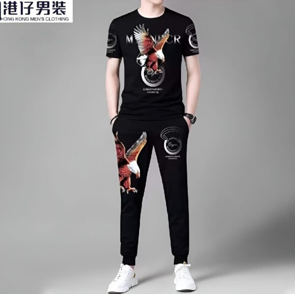 New Mesh Fabrics Black Trouser & tshirt combo set