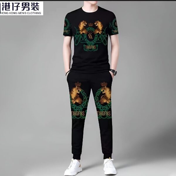 New Mesh Fabrics Black Trouser & tshirt combo set