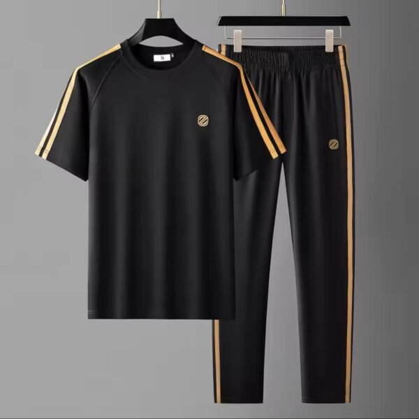 New Mesh Fabrics Black Trouser & tshirt combo set