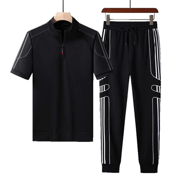 New Mesh Fabrics Black Trouser & tshirt combo set