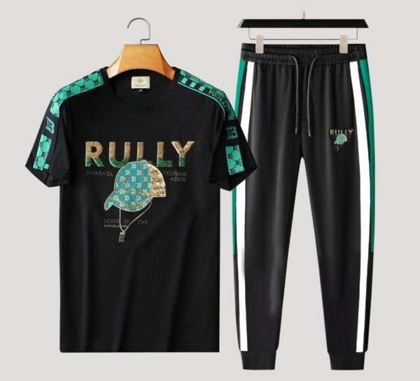 New Mesh Fabrics Black Trouser & tshirt combo set